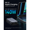 Baterie externa UGREEN PB205, 25000 mAh, PD 3.1 145 W, Ecran digital cu LED, Potrivita pentru calatoriile cu avionul, USB-C, Gri