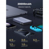 Преносима батерия UGREEN PB720, 20000mAh, PD 3.0 100W, LED дигитален екран, Подходящ за пътуване в самолет, USB-C, Сив