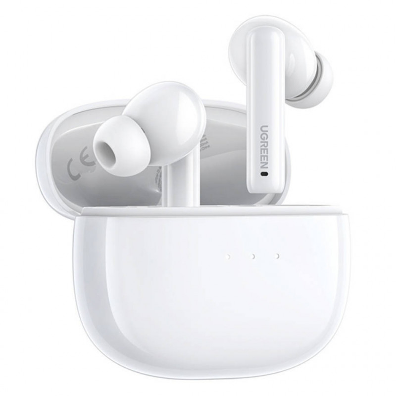 Casti fara fir UGREEN HiTune T3 TWS ANC WS106, 7 ore, Reducere activa a zgomotului (ANC), Ambient Sound, Comandă tactila, Bluetooth 5.2, Alb