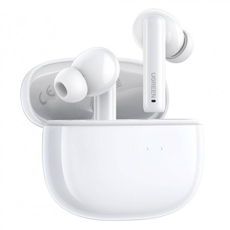 Casti fara fir UGREEN HiTune T3 TWS ANC WS106, 7 ore, Reducere activa a zgomotului (ANC), Ambient Sound, Comandă tactila, Bluetooth 5.2, Alb