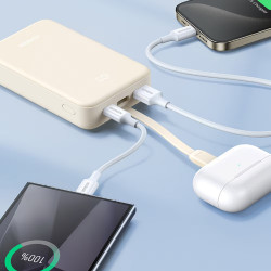 Baterie externa UGREEN PB505, 20000 mAh, PD 3.0 22,5 W, Cablu integrat, Indicator LED digital, Potrivita pentru calatoriile cu avionul, Gri