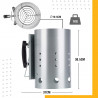 Συσκευή ανάφλεξης μπάρμπεκιου Master Grill & Party MG118, Κατάλληλη για κάρβουνα και μπρικέτες, Θερμομονωμένη λαβή, Ατσάλι, Ασημί
