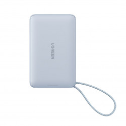 Φορητή μπαταρία UGREEN PB773, 10000mAh, PD 30W, Qi2 25W, Magflow, ψηφιακή οθόνη LED, ενσωματωμένο καλώδιο, USB-C, μπλε