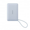Преносима батерия UGREEN PB773, 10000mAh, PD 30W, Qi2 25W, Magflow, Цифров LED дисплей, Вграден кабел, USB-C, Син