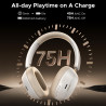 UGREEN HiTune ANC Max5c HP203 vezeték nélküli fejhallgató, akár 75 óra üzemidő, térbeli hangzás, Hi-Res, hibrid aktív zajszűrés (ANC), összecsukható, fehér