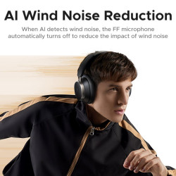 Casti fara fir UGREEN ANC HP206 StudioPro, Pana la 120 de ore, Hi-Res, LDAC, Spatial Audio, Game Mode, 8 moduri EQ, Incarcare rapida, Negru
