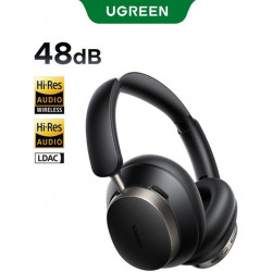 Безжични слушалки UGREEN ANC HP206 StudioРro, До 120 часа, Hi-Res, LDAC, Spatial Audio, Game Mode, 8 EQ режима, Бързо зареждане, Черен