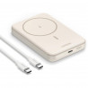 UGREEN PB561 hordozható akkumulátor, 10 000 mAh, PD 3.0 20 W, Qi 15 W, mágneses vezeték nélküli töltés, LED-es világítás, USB-C, fehér