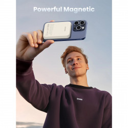 Φορητή μπαταρία UGREEN PB561, 10000 mAh, PD 3.0 20W, Qi 15W, μαγνητική ασύρματη φόρτιση, φωτάκια LED, USB-C, λευκό