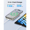 UGREEN PB561 Portable Power Bank, 10,000 mAh, PD 3.0 20W, Qi 15W, Magnetic Wireless Charging, LED Lights, USB-C, White