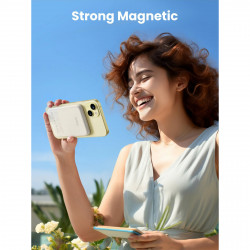 UGREEN PB560 Portable Power Bank, 5000mAh, PD 3.0 20W, Qi 7.5W, Magnetic Wireless Charging, LED Lights, USB-C, White