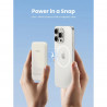 Φορητή μπαταρία UGREEN PB560, 5000mAh, PD 3.0 20W, Qi 7,5W, μαγνητική ασύρματη φόρτιση, φωτάκια LED, USB-C, λευκό