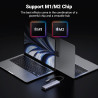 Докинг станция 6в1 UGREEN CM511, PD 100W, USB-C към 3x USB-A/1xHDMI/1xSD/1xMicroSD, До 4K@60fps, Сив