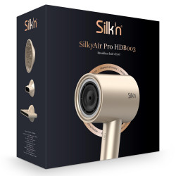 Silk'n SilkyAir Pro HDB3PE1001 Hair Dryer, 1600W, 76 km/h, 18 settings, Automatic temperature control, 39–98°C, Ionization, 3 attachments, LED, Rose Gold