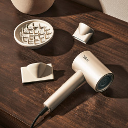 Uscator de par Silk'n SilkyAir Pro HDB3PE1001, 1600 W, 76 km/h, 18 moduri, Control automat al temperaturii, 39-98°C, Ionizare, 3 accesorii, LED, Roz auriu