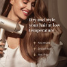 Uscator de par Silk'n SilkyAir Pro HDB3PE1001, 1600 W, 76 km/h, 18 moduri, Control automat al temperaturii, 39-98°C, Ionizare, 3 accesorii, LED, Roz auriu