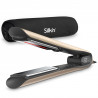 Преса за коса Silk'n SilkyStraight SIS1PE1001, 45W, 12 настройки на темп, LED дисплей, Титаниеви плочи, Инфрачервена технология, Йонизация, 120-230°C, Памет, Розово злато