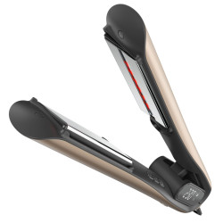 Placa de indreptat parul Silk'n SilkyStraight SIS1PE1001, 45 W, 12 setari de temperatura, Afisaj LED, Placi din titan, Tehnologie cu infrarosu, Ionizare, 120-230°C, Memorie, Auriu/Roz