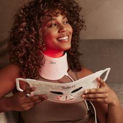 Masca fototerapeutica pentru fata Silk'n LED Face Mask 100 FLM100PE1001, Аutonomie de 130 de minute, 4 moduri, Sesiune de 10 minute, Design flexibil, Alb