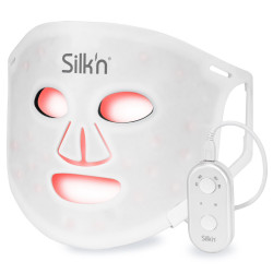 Masca fototerapeutica pentru fata Silk'n LED Face Mask 100 FLM100PE1001, Аutonomie de 130 de minute, 4 moduri, Sesiune de 10 minute, Design flexibil, Alb