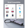 Докинг станция 5в1 UGREEN CM418, PD 100W, USB-C към 1xUSB-C(PD)/2xUSB-A/1xHDMI/RJ45, 4K@30fps, Сив