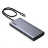 UGREEN CM639 8-in-1 dokkolóállomás, PD 100 W, USB-C – 1xUSB-C (PD)/2x USB-C/2x USB-A/2x HDMI/DP, 4K@60 fps, szürke