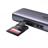 UGREEN CM512 6-in-1 multifunkciós adapter, USB-C, 3x USB-A 3.0, HDMI, RJ45 LAN, USB-C PD, 4K@30Hz, szürke