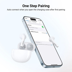 UGREEN HiTune H5 TWS WS201 Wireless Earbuds, 6-hour battery life, ANC noise cancellation, IPX5, touch controls, Bluetooth 5.3, White