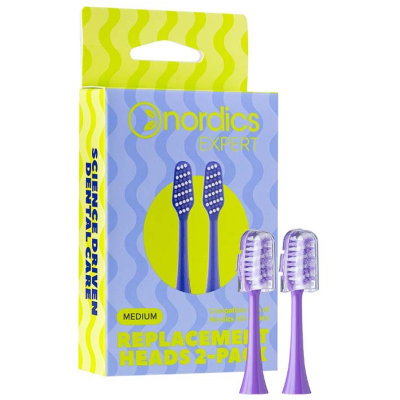 Capete de schimb pentru periuța de dinți electrică Nordics Expert XO10P - Medium, 2 buc., Click on, Violet