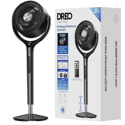 Ανεμιστήρας Dreo TurboPoly™ Fan 362, 36 W, 3 λειτουργίες, 9 ταχύτητες, 3D ταλάντωση 120°, HyperSilent, Μαύρος