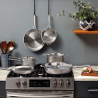 Ninja EverClad C95000DE Cookware Set, 5-Piece, Stainless Steel, Oven-Safe up to 315°C, Induction-Compatible, PFAS-Free, Stainless Steel