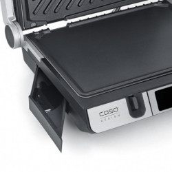 Електрическа скара 3в1 Caso Germany SteakMaster Pro, 2000W, 34х24 см, 80-240°C, Керамично покритие, Таймер, Сензорно управление, Инокс/черен