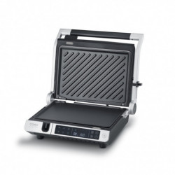 Gratar electric 3 în 1 Caso Germany SteakMaster Pro, 2000 W, 34 x 24 cm, 80-240°C, Acoperire ceramica, Timer, Comanda tactila, Inox/Negru