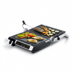 Caso Germany SteakMaster Pro 3-in-1 Electric Grill, 2000W, 34 x 24 cm, 80–240°C, Ceramic Coating, Timer, Touch Controls, Stainless Steel/Black