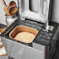 Gastroback Advanced 42823 Bread Maker, 500W, 500–750–1000 g, 18 programs, PFOA- and PTFE-free ceramic baking pan, 7 bread types, Ice cream function, Stainless steel/black