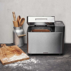 Gastroback Advanced 42823 Bread Maker, 500W, 500–750–1000 g, 18 programs, PFOA- and PTFE-free ceramic baking pan, 7 bread types, Ice cream function, Stainless steel/black