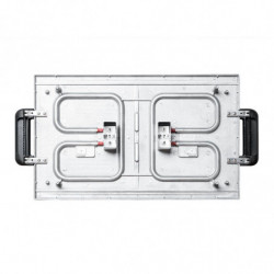 Gastroback Advanced Pro 42523 elektromos grill mozgatható lapokkal, 2300 W, 50×30 cm, 90–240 °C, sima/bordázott, tapadásmentes, zsírfogó tálca, fekete/rozsdamentes acél