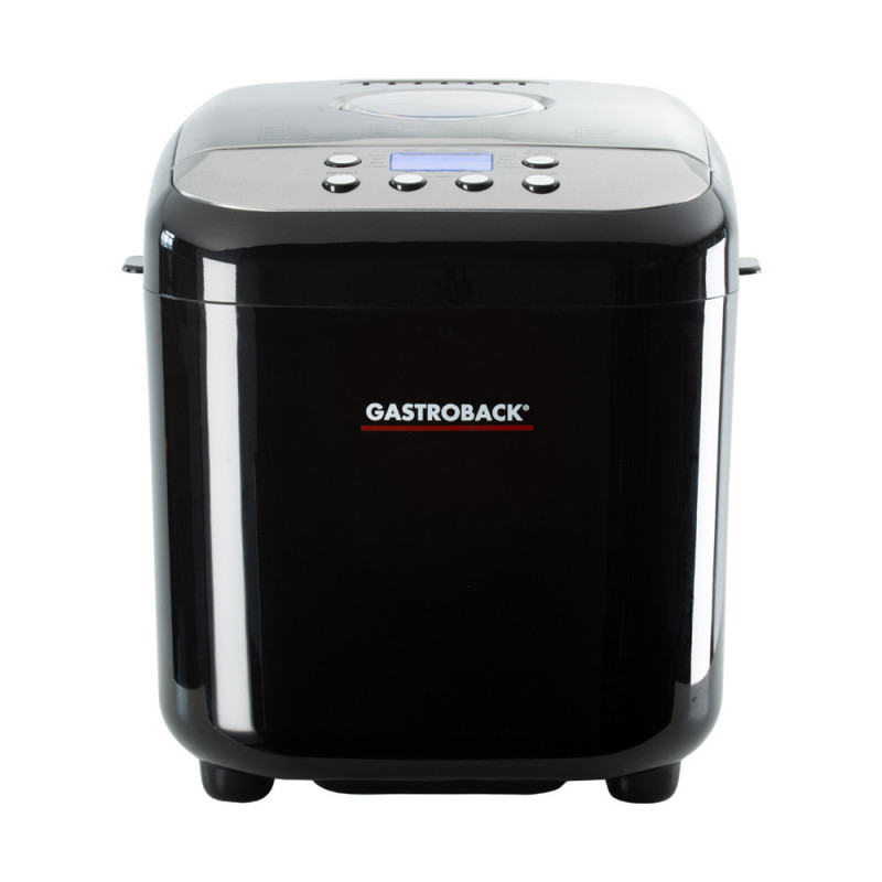 Gastroback Design Pro 42822 kenyérsütő, 500 W, 500–750–1000 g, 19 program, tapadásmentes edény, 7 kenyérfajta, 3 sütési fokozat, fekete