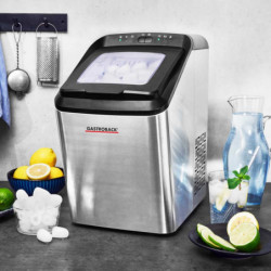 Παγομηχανή Gastroback Bartender Pro 41143, 145 W, 15 kg/24 ώρες, 2,8 λίτρα, 2 μεγέθη, R600a, LED, χωρίς CFC, ανοξείδωτο/μαύρο