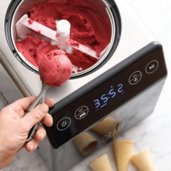 Машина за сладолед 2в1 Graef IM706, 180W, 2 л, 4 програми, От -18C до -35C, Сензорен дисплей, Черен