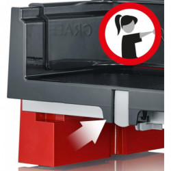 Mașină de tăiat cârnați Graef SKS100, 170 W, lamă de 170 mm, oțel inoxidabil, sistem de blocare pentru copii, roșu