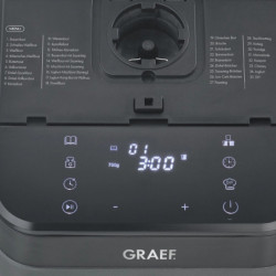 Φούρνος ψωμιού Graef BA806, 520 W, 500-750 γρ., 36 προγράμματα, Αντικολλητική επίστρωση, 3 επίπεδα, Χρονοδιακόπτης με λειτουργία καθυστερημένης εκκίνησης, Μαύρο