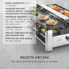 Gratar pentru raclette CASO Design Raclette AirClean, 1500 W, Placi ceramice, Sistem pentru reducerea mirosurilor si a fumului, Filtru, Otel inoxidabil