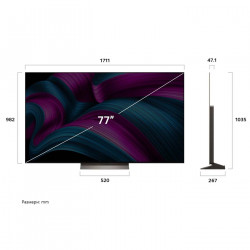 Televizor LG OLED77C51LA, 4K Ultra HD 3840 x 2160, 77", Clasa F, OLED, Smart TV, Dolby Vision, AI Upscaling, webOS, Negru