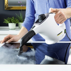 Karcher SC 1 EasyFix Steam Cleaner, 1200W, 0.2 L, 3 bar, 20 m², Heats up in 3 minutes, Child Safety Lock, White/Black