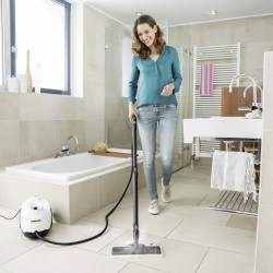 Ατμοκαθαριστής Karcher SC 3 EasyFix, 1900 W, 1 λίτρο, 3,5 bar, 75 m², Θέρμανση σε 30 δευτερόλεπτα, Προστασία από τα παιδιά, Λευκό/Μαύρο