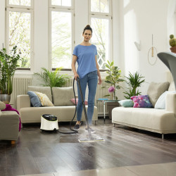 Aparat de curățat cu abur Karcher SC 3 Deluxe, 1900 W, 1 l, 3,5 bari, 75 m², Încălzire în 30 de secunde, indicator LED, Alb/Negru