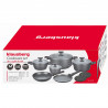Klausberg KB 7832 Cookware Set, 12 pieces, Marble Finish, Induction Compatible, Gray
