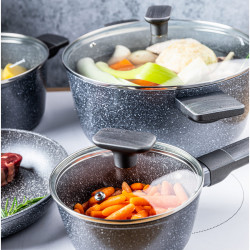 Klausberg KB 7832 Cookware Set, 12 pieces, Marble Finish, Induction Compatible, Gray