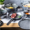 Klausberg KB 7832 Cookware Set, 12 pieces, Marble Finish, Induction Compatible, Gray